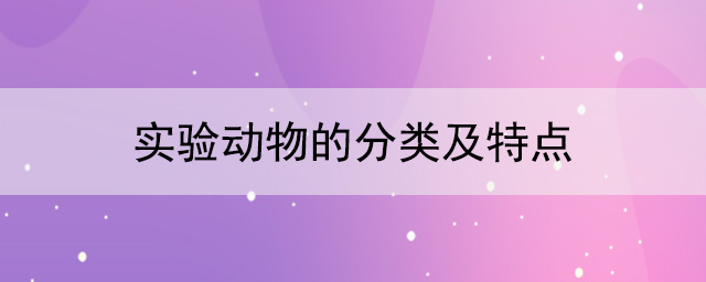 实验动物的分类及特点